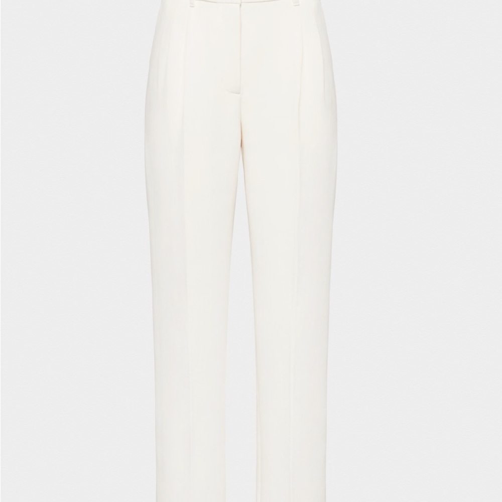 Aritzia Cream High-Waisted Trousers